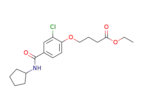 Molecular Structure of 109804-11-7 (4-(2-Chloro-4-cyclopentylcarbamoyl-phenoxy)-butyric acid ethyl ester)