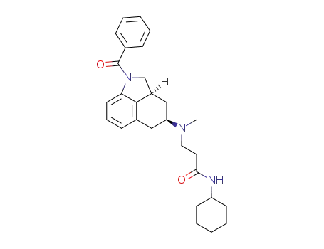 Molecular Structure of 150403-80-8 (1-benzoyl-4-<<2-(cyclohexylcarbamoyl)ethyl>methylamino>-1,2,2a,3,4,5-hexahydrobenz<cd>indole)