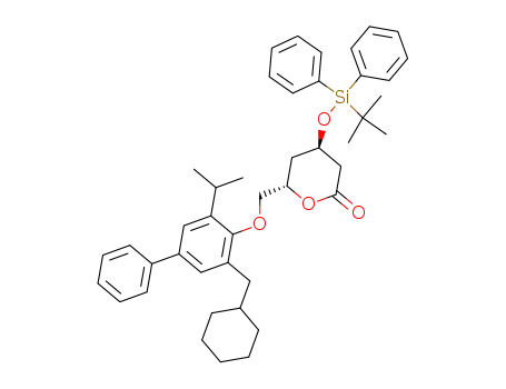 (4R,6S)-4-(tert-Butyl-diphenyl-silanyloxy)-6-(3-cyclohexylmethyl-5-isopropyl-biphenyl-4-yloxymethyl)-tetrahydro-pyran-2-one
