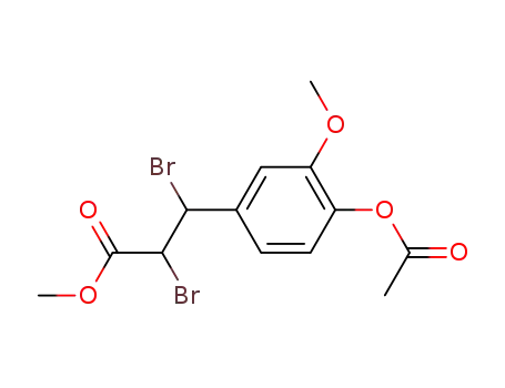 3-(4-Acetoxy-3-methoxy-phenyl)-2,3-dibromo-propionic acid methyl ester
