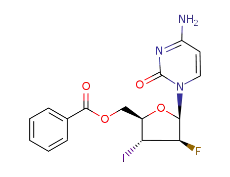 O-benzoyl-2,3-dideoxy-2-fluoro-3-iodo-β-D-arabinofuranosyl)cytosine