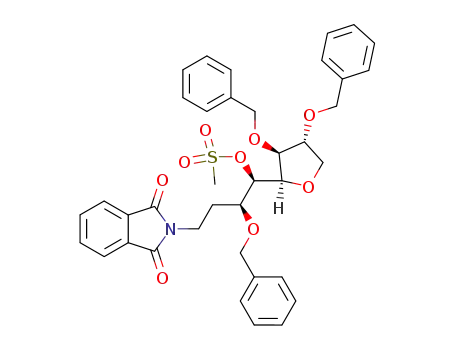 (2R,3S,4R,1'R,2'S)-2',3,4-Tris(benzyloxy)-2-<1'-<(methylsulfonyl)oxy>-4'-phthalimidobutyl>tetrahydrofuran