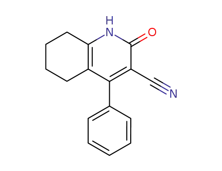 Molecular Structure of 18121-89-6 (3-Quinolinecarbonitrile, 1,2,5,6,7,8-hexahydro-2-oxo-4-phenyl-)