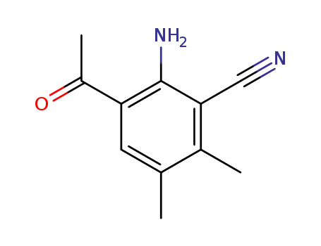 Molecular Structure of 73318-15-7 (Benzonitrile, 3-acetyl-2-amino-5,6-dimethyl-)