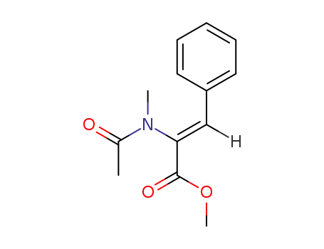 Molecular Structure of 70893-31-1 (2-Propenoic acid, 2-(acetylmethylamino)-3-phenyl-, methyl ester, (Z)-)