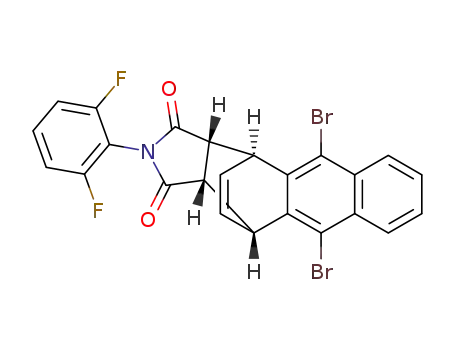 Molecular Structure of 1617526-39-2 ((3aR)-5,10-dibromo-2-(2,6-difluorophenyl)-3a,4,11,11a-tetrahydro-1H-4,11-ethenonaphtho[2,3-f]isoindole-1,3(2H)-dione)