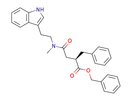 Molecular Structure of 146827-52-3 (benzyl (2R)-2-benzyl-3-<<(2-indol-3-ylethyl)methylamino>carbonyl>propionate)