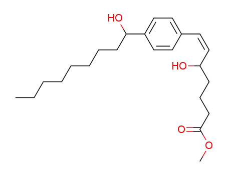 Molecular Structure of 113331-94-5 (6-Heptenoic acid, 5-hydroxy-7-[4-(1-hydroxynonyl)phenyl]-, methyl ester)