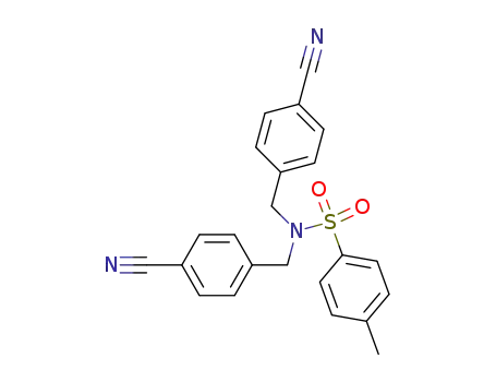 Molecular Structure of 104704-81-6 (Benzenesulfonamide, N,N-bis[(4-cyanophenyl)methyl]-4-methyl-)