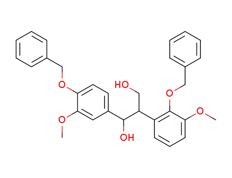 Molecular Structure of 91776-58-8 (1,3-Propanediol,
2-[3-methoxy-2-(phenylmethoxy)phenyl]-1-[3-methoxy-4-(phenylmethoxy
)phenyl]-)
