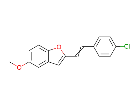 Molecular Structure of 139201-62-0 (Benzofuran, 2-[2-(4-chlorophenyl)ethenyl]-5-methoxy-, (E)-)
