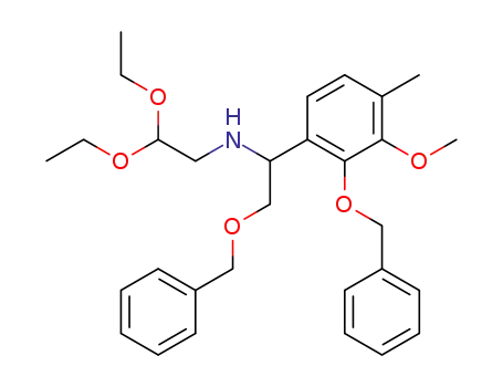 Molecular Structure of 147807-85-0 (2-<N-<1-(2-Benzyloxy-3-methoxy-4-methylphenyl)-2-(benzyloxy)ethyl>amino>acetaldehyde diethyl acetal)