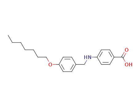 Molecular Structure of 61440-55-9 (Benzoic acid, 4-[[[4-(heptyloxy)phenyl]methyl]amino]-)