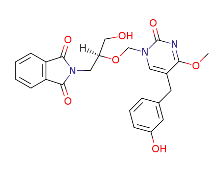 R-(+)-5-(3'-hydroxybenzyl)-1-<(1'-phtalimidomethyl-2'-hydroxyethoxy)methyl>-2-oxo-4-methoxypyrimidine