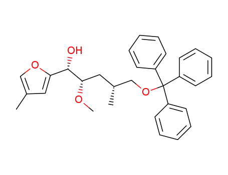 (1R,2S,4R)-2-Methoxy-4-methyl-1-(4-methyl-furan-2-yl)-5-trityloxy-pentan-1-ol