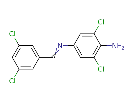Molecular Structure of 84562-37-8 (2,6-Dichloro-N'-[1-(3,5-dichloro-phenyl)-meth-(E)-ylidene]-benzene-1,4-diamine)