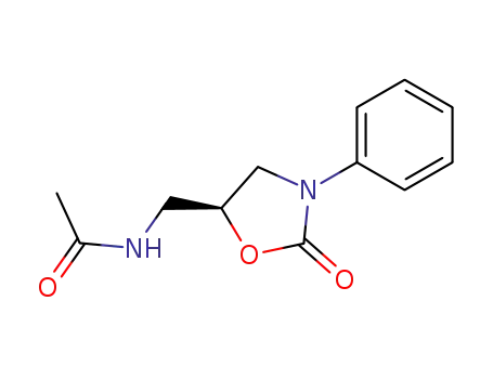 Molecular Structure of 96800-17-8 (Acetamide, N-[(2-oxo-3-phenyl-5-oxazolidinyl)methyl]-, (S)-)