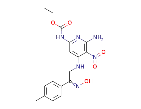 Carbamic acid,
[6-amino-4-[[2-(hydroxyimino)-2-(4-methylphenyl)ethyl]amino]-5-nitro-2-
pyridinyl]-, ethyl ester