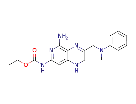 Molecular Structure of 80434-77-1 (ethyl (5-amino-3-{[methyl(phenyl)amino]methyl}-1,2-dihydropyrido[3,4-b]pyrazin-7-yl)carbamate)
