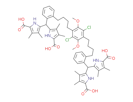 1,4-bis<4-<2-(bis<5-carboxy-3,4-dimethyl-2-pyrrolyl>methyl)phenyl>butyl>-2,5-dichloro-3,6-dimethoxybenzene