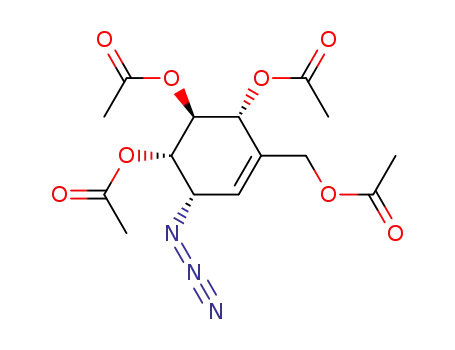 Molecular Structure of 74708-35-3 (DL-Tetra-O-acetyl-(1,3,6/2)-6-azido-4-(hydroxymethyl)-4-cyclohexene-1,2,3-triol)