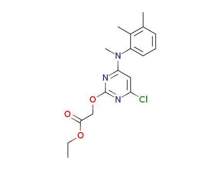 Molecular Structure of 86627-31-8 (Acetic acid,
[[4-chloro-6-[(2,3-dimethylphenyl)methylamino]-2-pyrimidinyl]oxy]-, ethyl
ester)