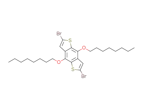 Molecular Structure of 1294515-75-5 (2,6-DibroMo-4,8-bis(octyloxy)benzo[1,2-b:4,5-b']dithiophene)