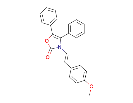 Molecular Structure of 148715-53-1 (3-<(E)-<2-(4-methoxyphenyl)ethenyl>>-4,5-diphenyl-2(3H)oxazolone)