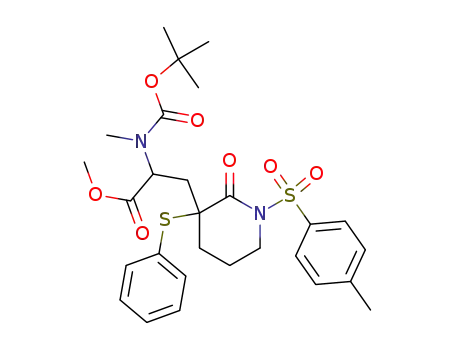 2-(tert-Butoxycarbonyl-methyl-amino)-3-[2-oxo-3-phenylsulfanyl-1-(toluene-4-sulfonyl)-piperidin-3-yl]-propionic acid methyl ester