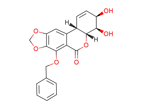 <(+/-)-(3α,4α,4aα,11bα)>-3,4,4a,11b-Tetrahydro-3,4-dihydroxy-7-(phenylmethoxy)-6H-<1,3>benzodioxolo<5,6-c><1>benzopyran-6-one