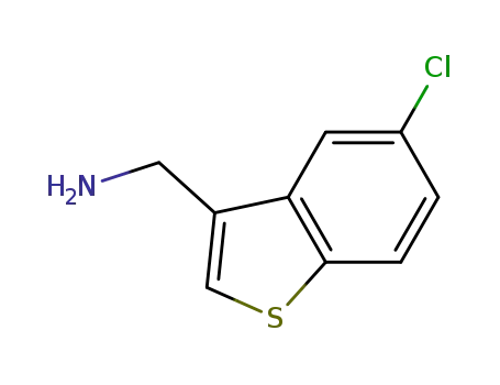 Molecular Structure of 71625-90-6 ((5-CHLORO-1-BENZOTHIOPHEN-3-YL)METHYLAMINE)