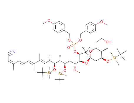 <2Z,4E,6E,8E,10S,11S,12R,13R,15R,15(2S,3S,5S,7R,8R,9S)>-15-<9-(tert-butyldimethylsiloxy)-7-(2-hydroxyethyl)-3-<bis(p-methoxybenzyl)phosphatyl>-4,4,8-trimethyl-1,6-dioxaspiro<4.5>dec-2-yl>-11,13-bis(tert-butyldimethylsiloxy)-15-methoxy-3,7,8,10,12-pentam