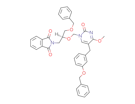 R-(+)-5-(3'-benzyloxybenzyl)-1-<(1'-phtalimidomethyl-2'-benzyloxyethoxy)methyl>-2-oxo-4-methoxypyrimidine
