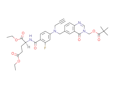 diethyl N-<4-<N-<<3,4-dihydro-4-oxo-3-<(pivaloyloxy)methyl>-6-quinazolinyl>methyl>-N-prop-2-ynylamino>-2-fluorobenzoyl>-L-glutamate