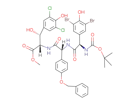 (2S,3R)-2-{(R)-2-(4-Benzyloxy-phenyl)-2-[(R)-2-tert-butoxycarbonylamino-2-(3,5-dibromo-4-hydroxy-phenyl)-acetylamino]-acetylamino}-3-(3,5-dichloro-4-hydroxy-phenyl)-3-hydroxy-propionic acid methyl ester