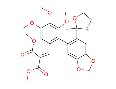 dimethyl 2-<2''-(2''-methyl-1'',3''-oxathiolane)>-4,5-methylenedioxy-4',5',6'-trimethoxy-1,1'-biphenyl-2'-β-methylenemalonate
