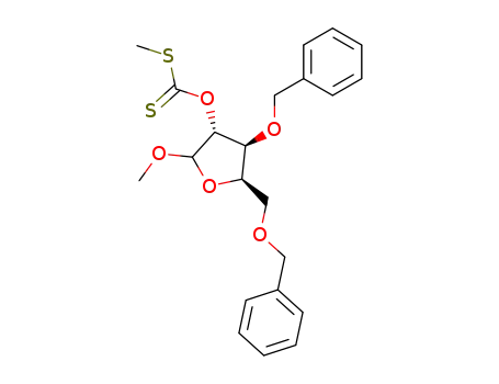 Dithiocarbonic acid O-((3R,4S,5R)-4-benzyloxy-5-benzyloxymethyl-2-methoxy-tetrahydro-furan-3-yl) ester S-methyl ester