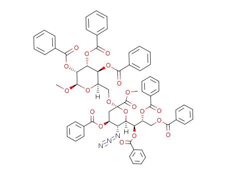 (2S,4S,5R,6R)-5-Azido-4-benzoyloxy-2-((2R,3S,4R,5R,6R)-3,4,5-tris-benzoyloxy-6-methoxy-tetrahydro-pyran-2-ylmethoxy)-6-((1S,2R)-1,2,3-tris-benzoyloxy-propyl)-tetrahydro-pyran-2-carboxylic acid methyl ester