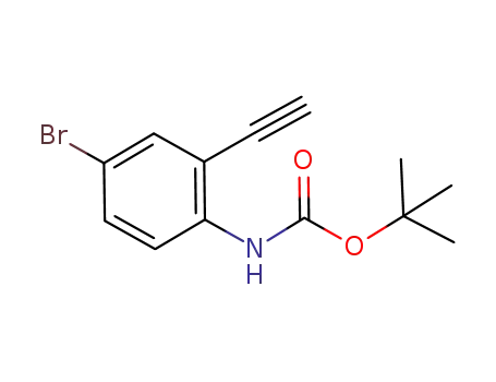 Molecular Structure of 1038779-13-3 ((4-bromo-2-ethynylphenyl)carbamic acid 1,1-dimethylethyl ester)