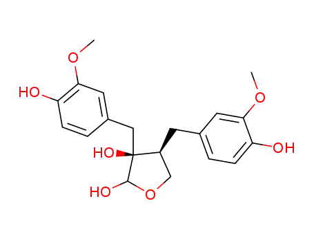 Molecular Structure of 87402-76-4 (3,4-bis(4-hydroxy-3-methoxybenzyl)tetrahydrofuran-2,3-diol)