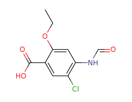 Molecular Structure of 131322-26-4 (5-chloro-2-ethoxy-4-(fromylamino)benzoic acid)