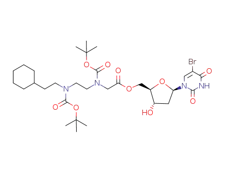 5-bromo-2'-deoxyuridine 5'-<N-(1,1-dimethylethoxycarbonyl)-N-<2-<N-(1,1-dimethylethoxycarbonyl)-N-(2-cyclohexylethyl)amino>ethyl>glycyl ester>