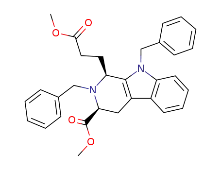(1S,3S)-(-)-methyl 2,9-dibenzyl-3-(methoxycarbonyl)-1,2,3,4-tetrahydro-9H-pyrido<3,4-b>indole-1-propionate