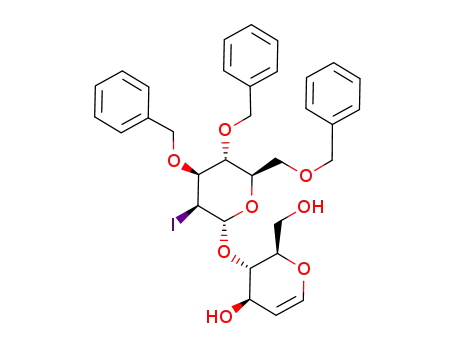 (2R,3S,4R)-3-((2R,3S,4S,5R,6R)-4,5-Bis-benzyloxy-6-benzyloxymethyl-3-iodo-tetrahydro-pyran-2-yloxy)-2-hydroxymethyl-3,4-dihydro-2H-pyran-4-ol
