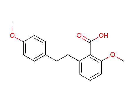 Molecular Structure of 36640-14-9 (2-Methoxy-6-[2-(4-methoxyphenyl)ethyl]benzoic acid)