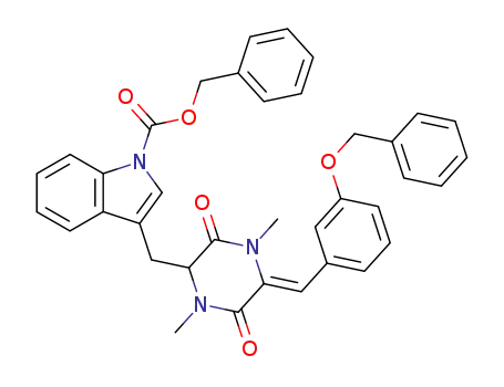 1,4-dimethyl-6-<<(1-phenylmethoxycarbonyl)indol-3-yl>methyl>-3-<(3-phenylmethoxy)phenylmethylene>-(Z)-2,5-piperazinedione
