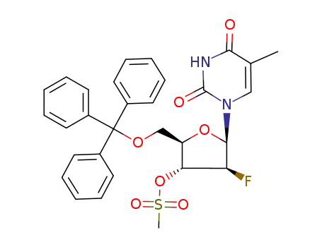 1-[2-deoxy-2-fluoro-3-O-(methylsulfonyl)-5-O-trityl-beta-D-arabinofuranosyl]-5-methylpyrimidine-2,4(1H,3H)-dione