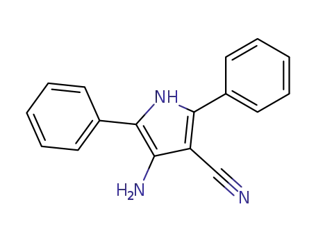 Molecular Structure of 86625-51-6 (1H-Pyrrole-3-carbonitrile, 4-amino-2,5-diphenyl-)