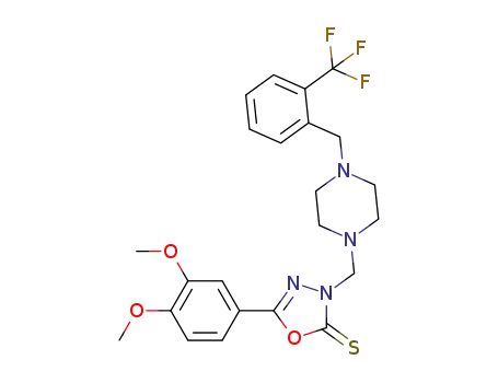5-(3,4-dimethoxyphenyl)-3-({4-[2-(trifluoromethyl)benzyl]-1-piperazinyl}methyl)-1,3,4-oxadiazole-2(3H)-thione
