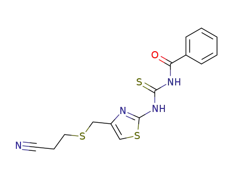 Molecular Structure of 76823-90-0 (3-<<<2-(3-benzoylthioureido)-4-thiazolyl>methyl>thio>propionitrile)